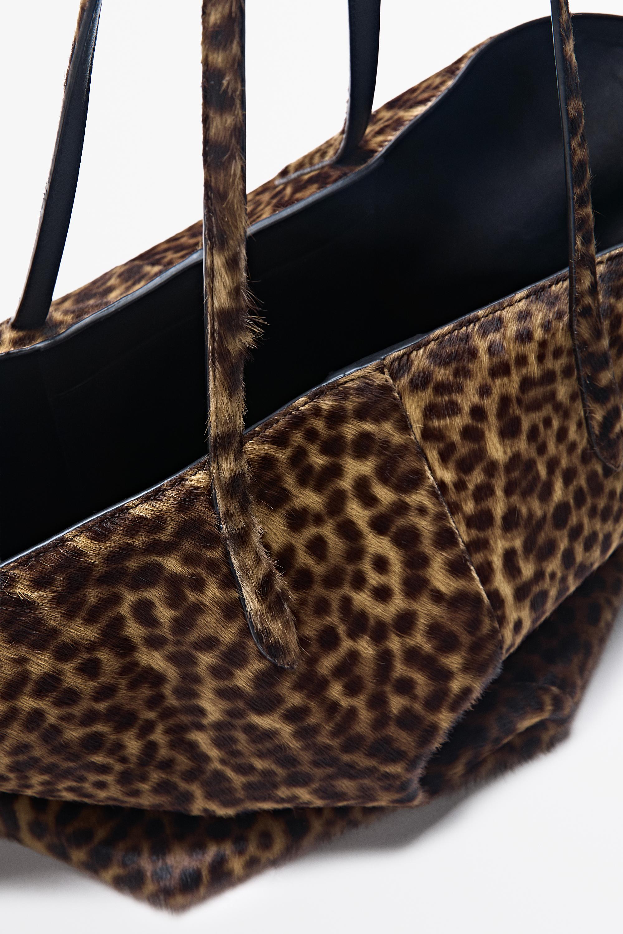 Grand tote bag en cuir fourrure